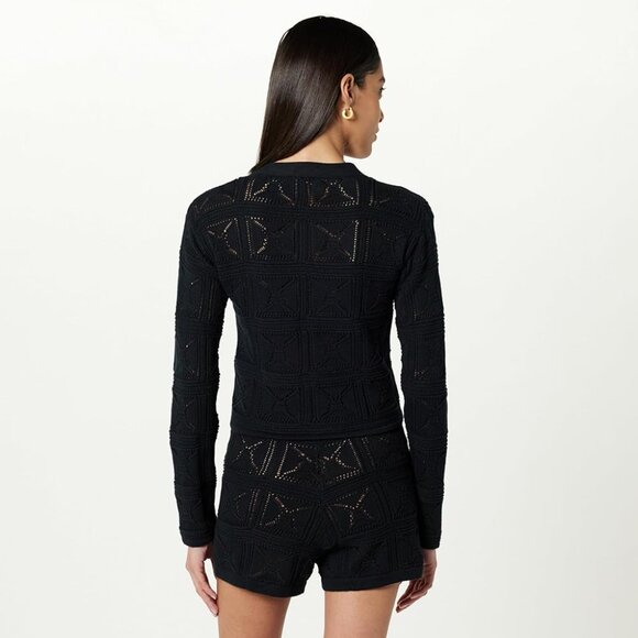 The Drop Women's Black 's Lee Crochet Cardigan - Picture 2 of 8